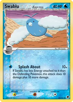 Swablu Pokemon card from Dragon Frontiers