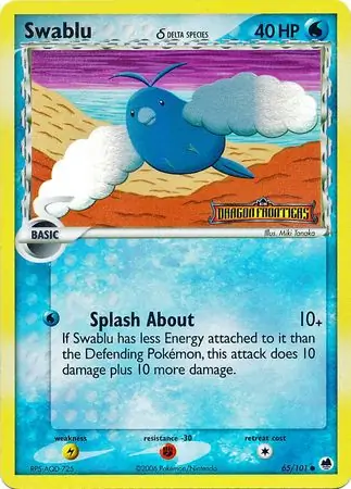 Swablu Reverse Holo Pokemon card from Dragon Frontiers