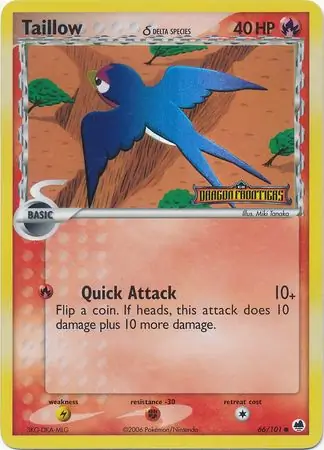 Taillow Reverse Holo Pokemon card from Dragon Frontiers