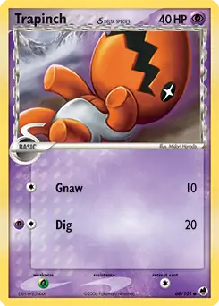 Trapinch Pokemon card from Dragon Frontiers