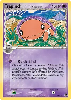 Trapinch Pokemon card from Dragon Frontiers