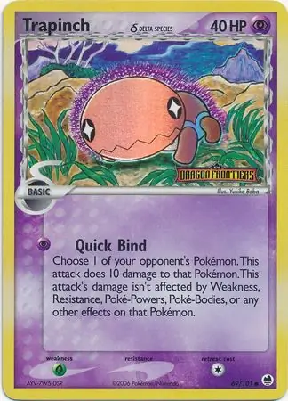 Trapinch Reverse Holo Pokemon card from Dragon Frontiers