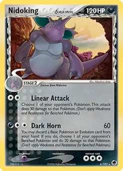 Nidoking Holo Pokemon card from Dragon Frontiers