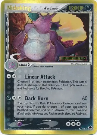 Nidoking Reverse Holo Pokemon card from Dragon Frontiers