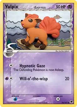 Vulpix Pokemon card from Dragon Frontiers