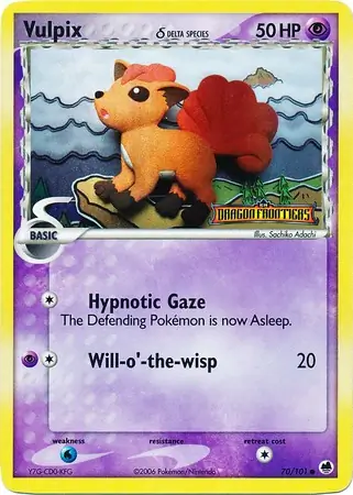 Vulpix Reverse Holo Pokemon card from Dragon Frontiers