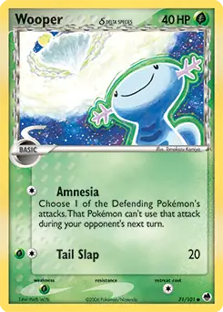 Wooper Pokemon card from Dragon Frontiers