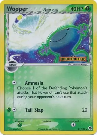 Wooper Reverse Holo Pokemon card from Dragon Frontiers