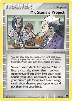 Mr. Stone's Project Pokemon card from Dragon Frontiers