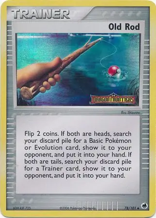 Old Rod Reverse Holo Pokemon card from Dragon Frontiers