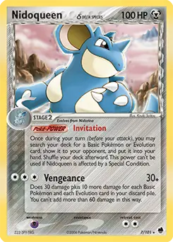 Nidoqueen Holo Pokemon card from Dragon Frontiers