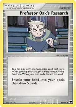 Professor Oak's Research Pokemon card from Dragon Frontiers