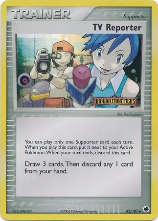 TV Reporter Reverse Holo Pokemon card from Dragon Frontiers