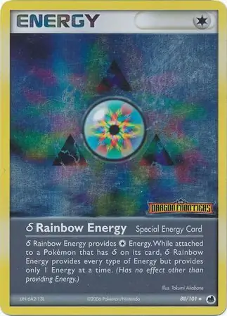 Delta Species Rainbow Energy Reverse Holo Pokemon card from Dragon Frontiers