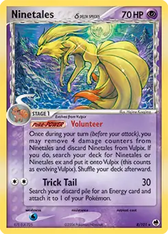 Ninetales Holo Pokemon card from Dragon Frontiers