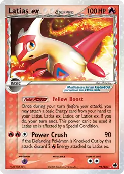 Latias ex Pokemon card from Dragon Frontiers