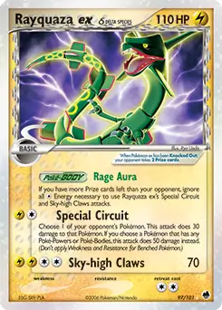 Rayquaza ex Pokemon card from Dragon Frontiers