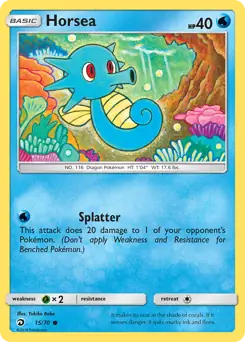Horsea Pokemon card from Dragon Majesty