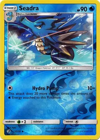 Seadra Reverse Holo Pokemon card from Dragon Majesty