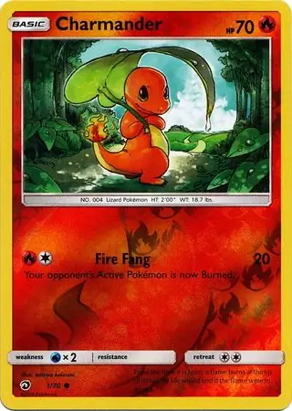 Charmander Reverse Holo Pokemon card from Dragon Majesty