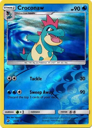 Croconaw Reverse Holo Pokemon card from Dragon Majesty