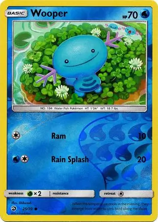 Wooper Reverse Holo Pokemon card from Dragon Majesty