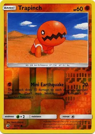 Trapinch Reverse Holo Pokemon card from Dragon Majesty