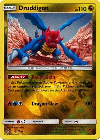 Druddigon Reverse Holo Pokemon card from Dragon Majesty