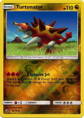 Turtonator Reverse Holo Pokemon card from Dragon Majesty