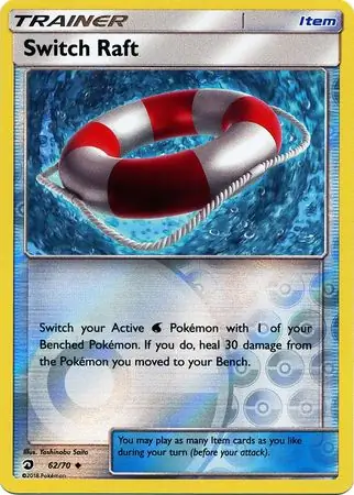 Switch Raft Reverse Holo Pokemon card from Dragon Majesty