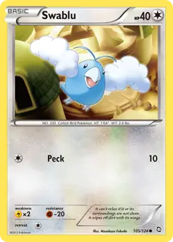 Swablu Pokemon card from Dragons Exalted