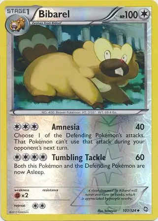 Bibarel Reverse Holo Pokemon card from Dragons Exalted