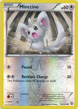 Minccino Reverse Holo Pokemon card from Dragons Exalted