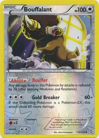 Bouffalant Reverse Holo Pokemon card from Dragons Exalted
