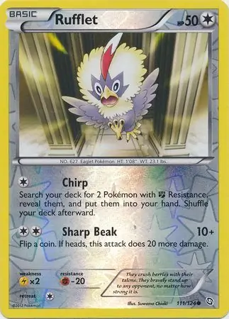 Rufflet Reverse Holo Pokemon card from Dragons Exalted