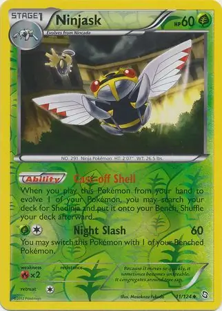 Ninjask Reverse Holo Pokemon card from Dragons Exalted