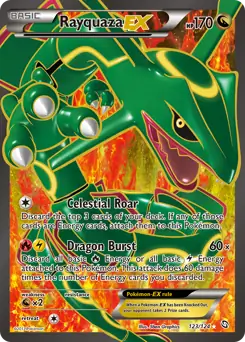 Full Art Rayquaza EX Pokemon card from Dragons Exalted