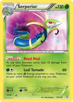 Serperior Secret Pokemon card from Dragons Exalted
