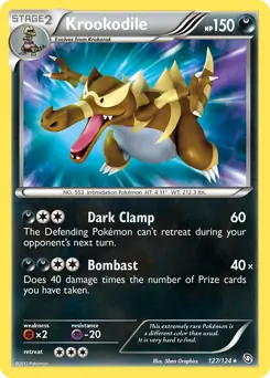 Krookodile Secret Pokemon card from Dragons Exalted