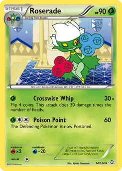 Roserade Pokemon card from Dragons Exalted