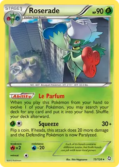 Roserade Pokemon card from Dragons Exalted