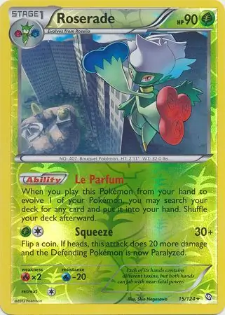 Roserade Reverse Holo Pokemon card from Dragons Exalted