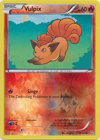 Vulpix Reverse Holo Pokemon card from Dragons Exalted