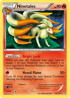 Ninetales Holo Pokemon card from Dragons Exalted