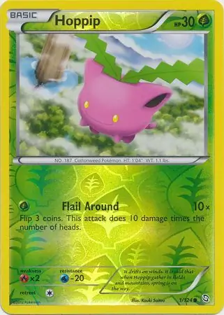 Hoppip Reverse Holo Pokemon card from Dragons Exalted