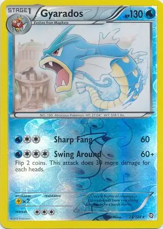 Gyarados Reverse Holo Pokemon card from Dragons Exalted