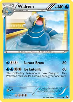 Walrein Pokemon card from Dragons Exalted