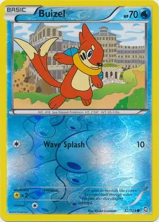 Buizel Reverse Holo Pokemon card from Dragons Exalted