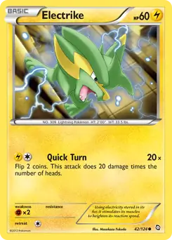Electrike Pokemon card from Dragons Exalted