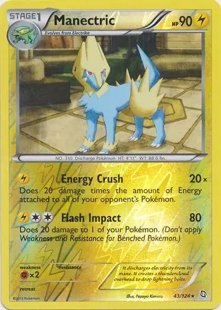 Manectric Reverse Holo Pokemon card from Dragons Exalted